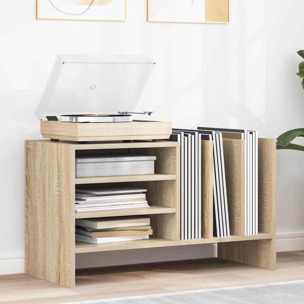 Record Cabinet 78.5 x 35 x 45 cm Engineered Wood Sonoma oak