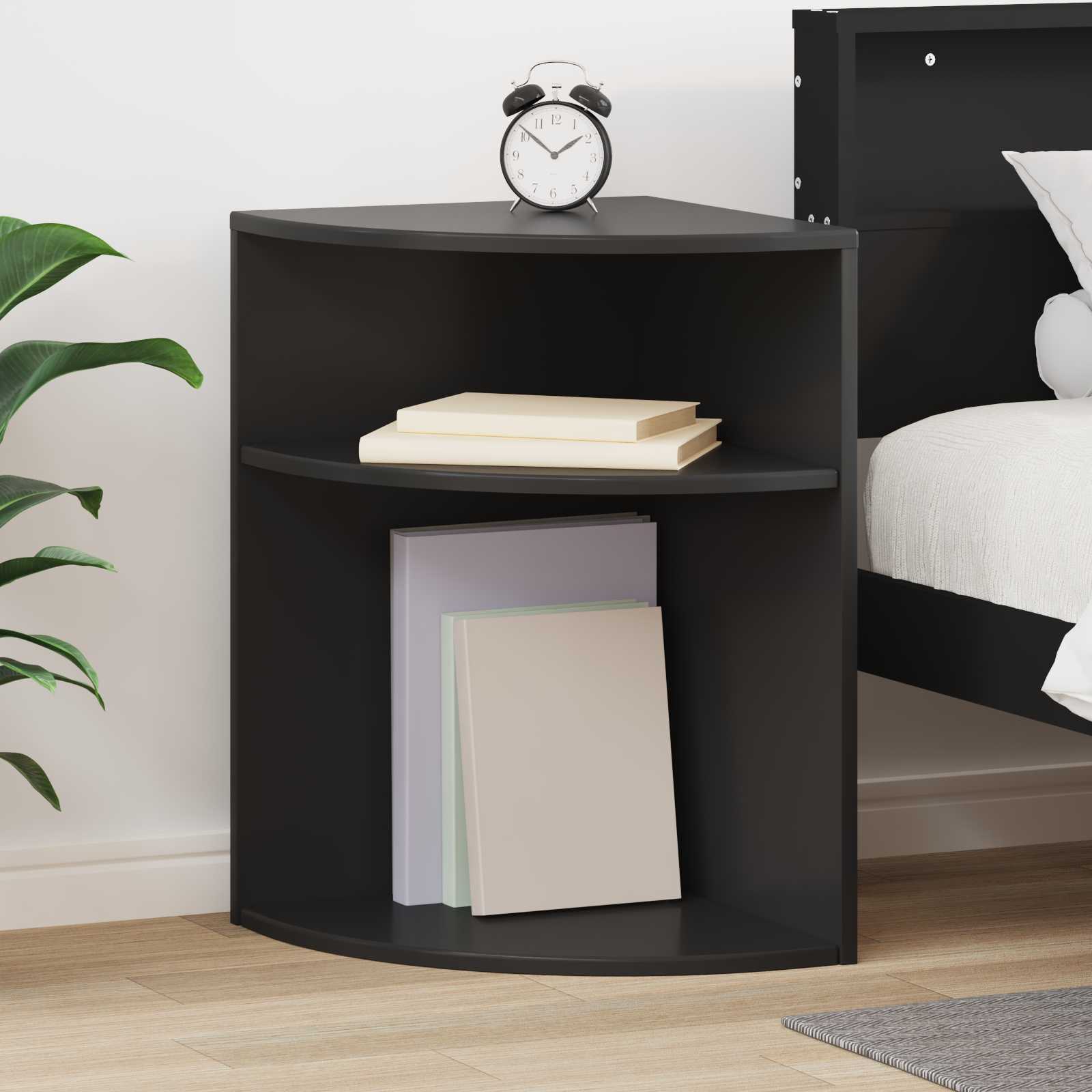 vidaXL End Table Black 39.7 x 39.7 x 60 cm Engineered Wood 1