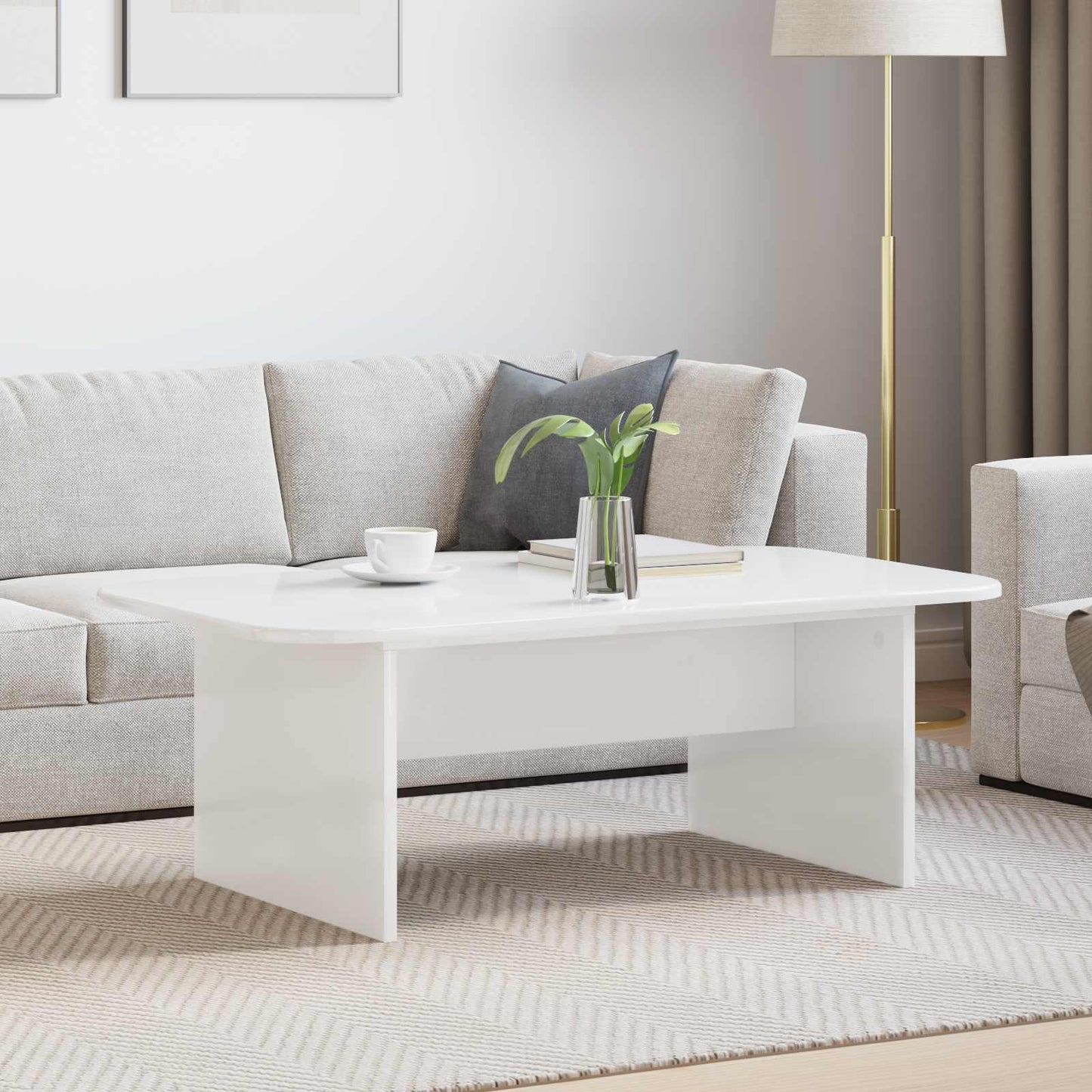 vidaXL Coffee Table White 93 x 53 x 33 cm Engineered Wood 1