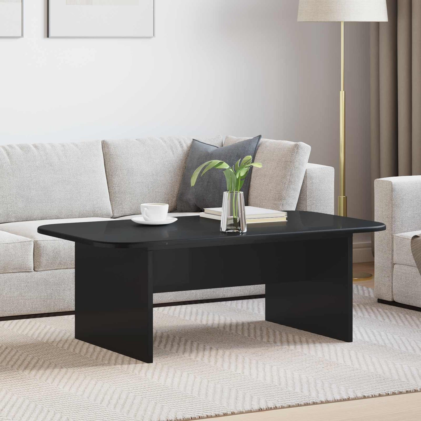vidaXL Coffee Table Black 93 x 53 x 33 cm Engineered Wood 1