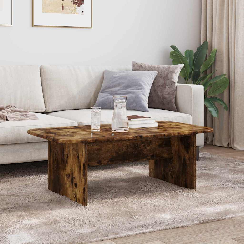 vidaXL Coffee Table Smoked Oak 93 x 53 x 33 cm Engineered Wood 4