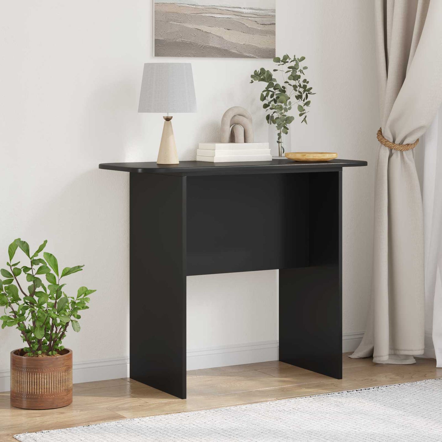 vidaXL Console Table Black 93 x 40 x 75 cm Engineered Wood 1