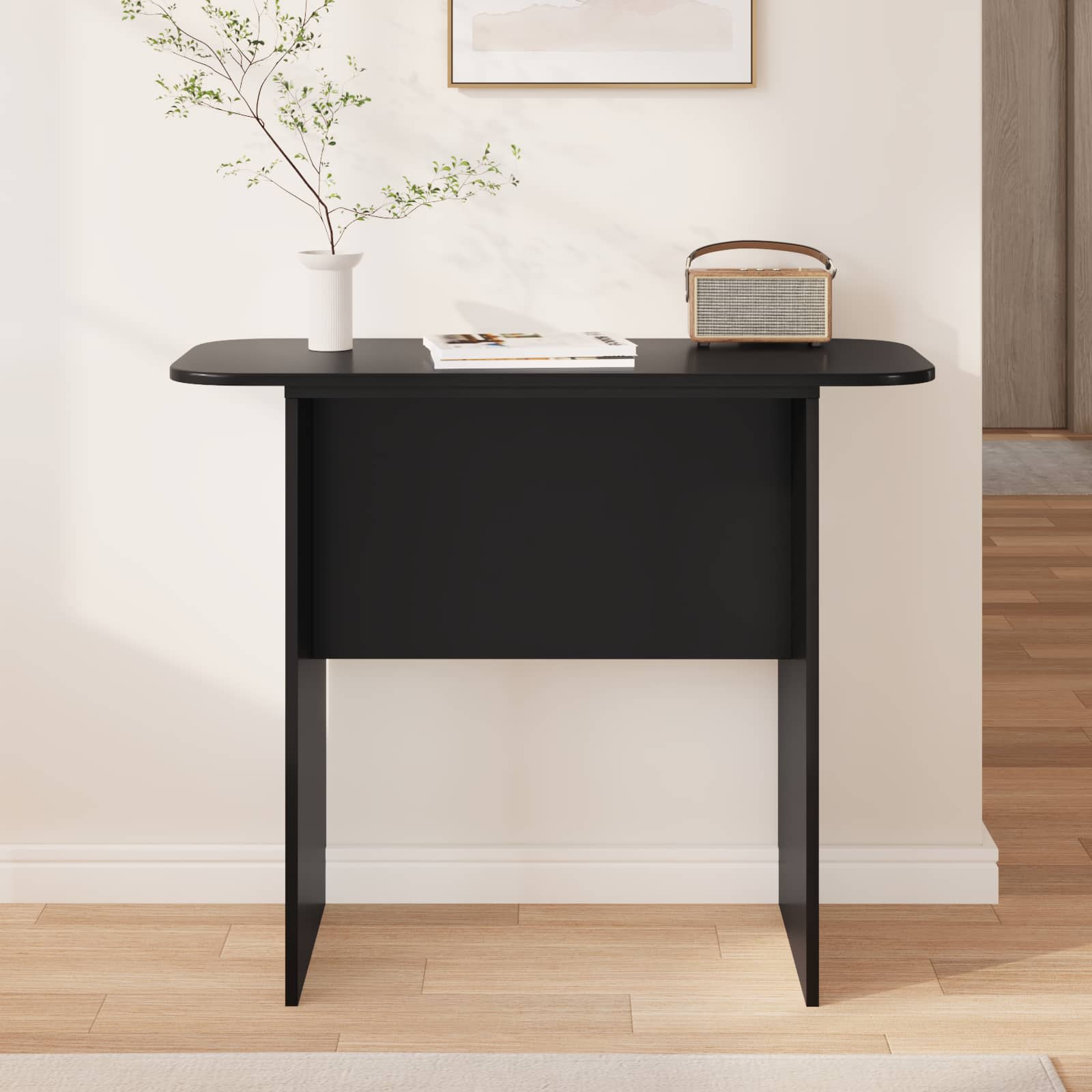 vidaXL Console Table Black 93 x 40 x 75 cm Engineered Wood 4
