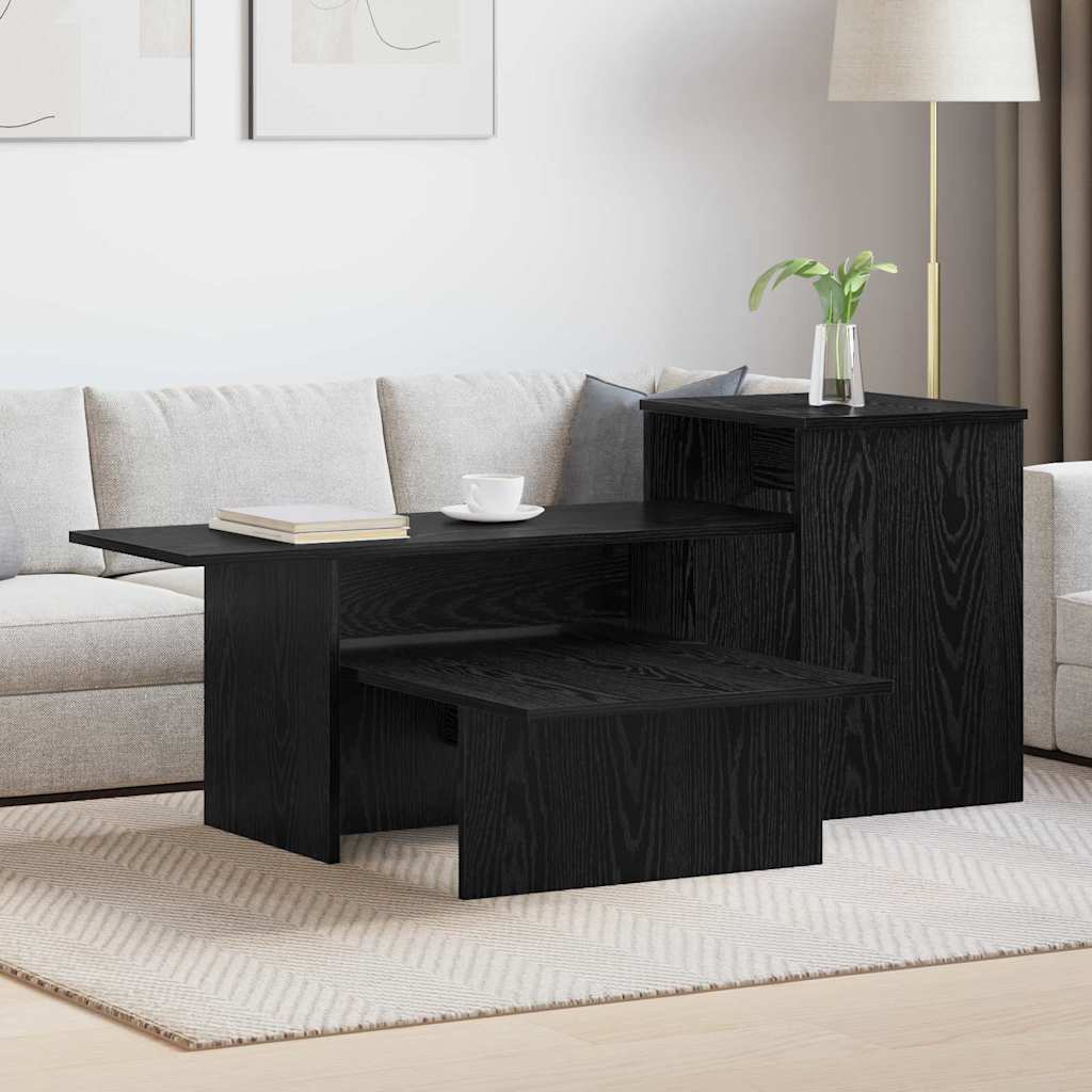 vidaXL Console Table Black Oak 91.5 x 35 x 38.5 cm Engineered Wood 1