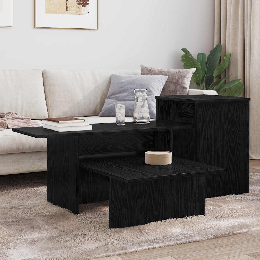 vidaXL Console Table Black Oak 91.5 x 35 x 38.5 cm Engineered Wood 4