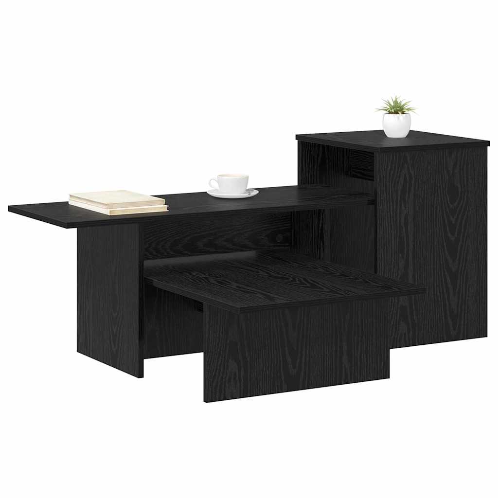 vidaXL Console Table Black Oak 91.5 x 35 x 38.5 cm Engineered Wood 3