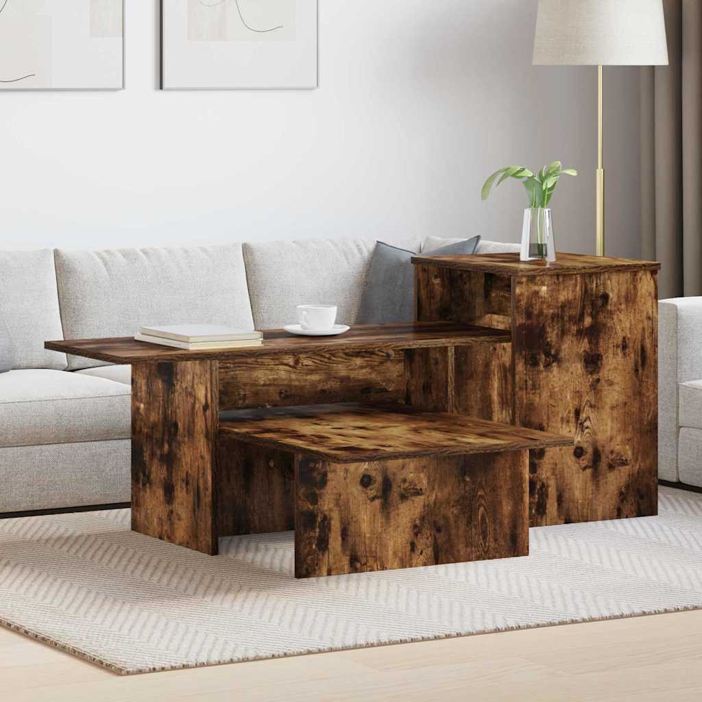 vidaXL Console Table Smoked Oak 91.5 x 35 x 38.5 cm Engineered Wood 1