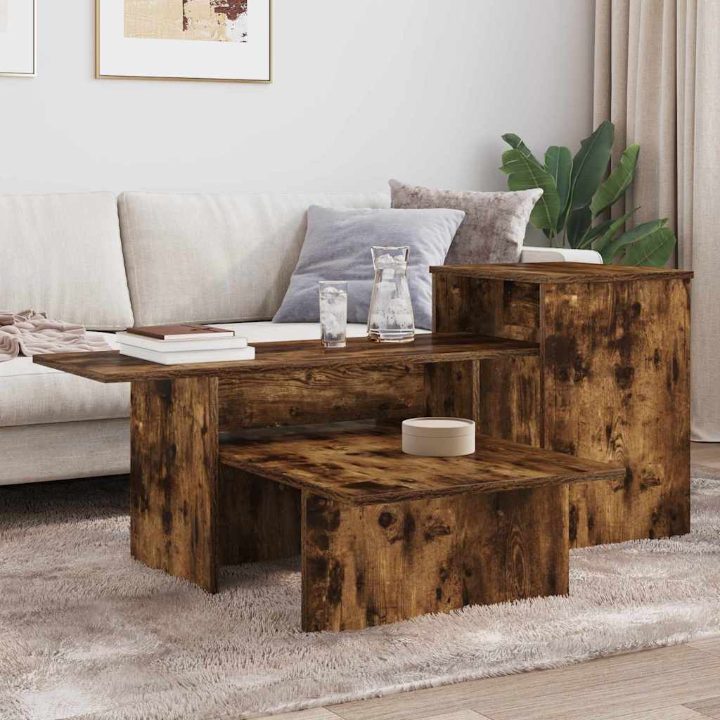 vidaXL Console Table Smoked Oak 91.5 x 35 x 38.5 cm Engineered Wood 4