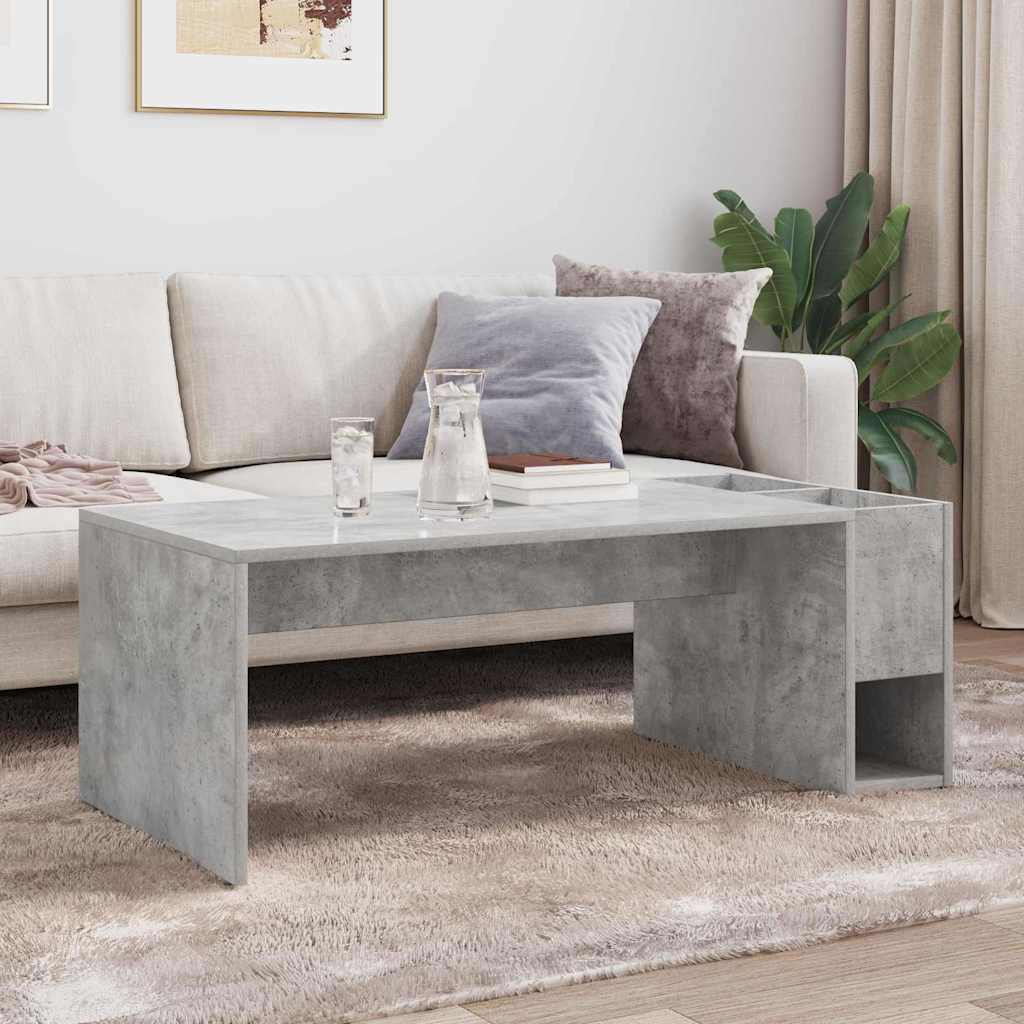 vidaXL Coffee Table Concrete Grey 101.5 x 50 x 37 cm Engineered Wood 4