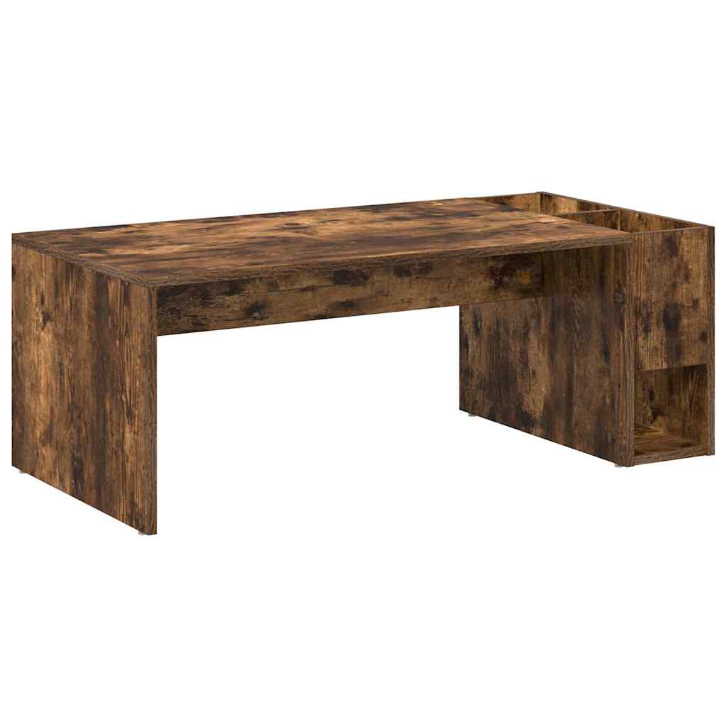 vidaXL Coffee Table Smoked Oak 101.5 x 50 x 37 cm Engineered Wood 2