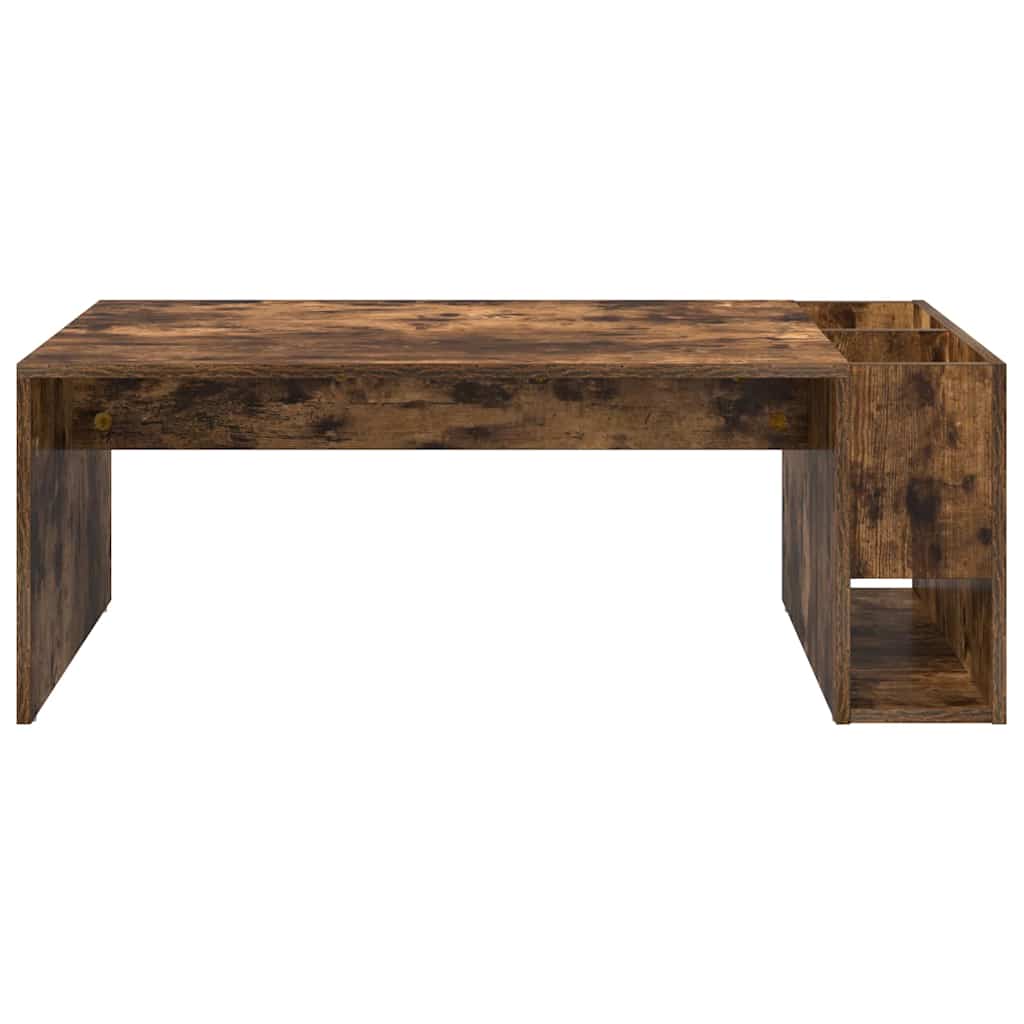 vidaXL Coffee Table Smoked Oak 101.5 x 50 x 37 cm Engineered Wood 5