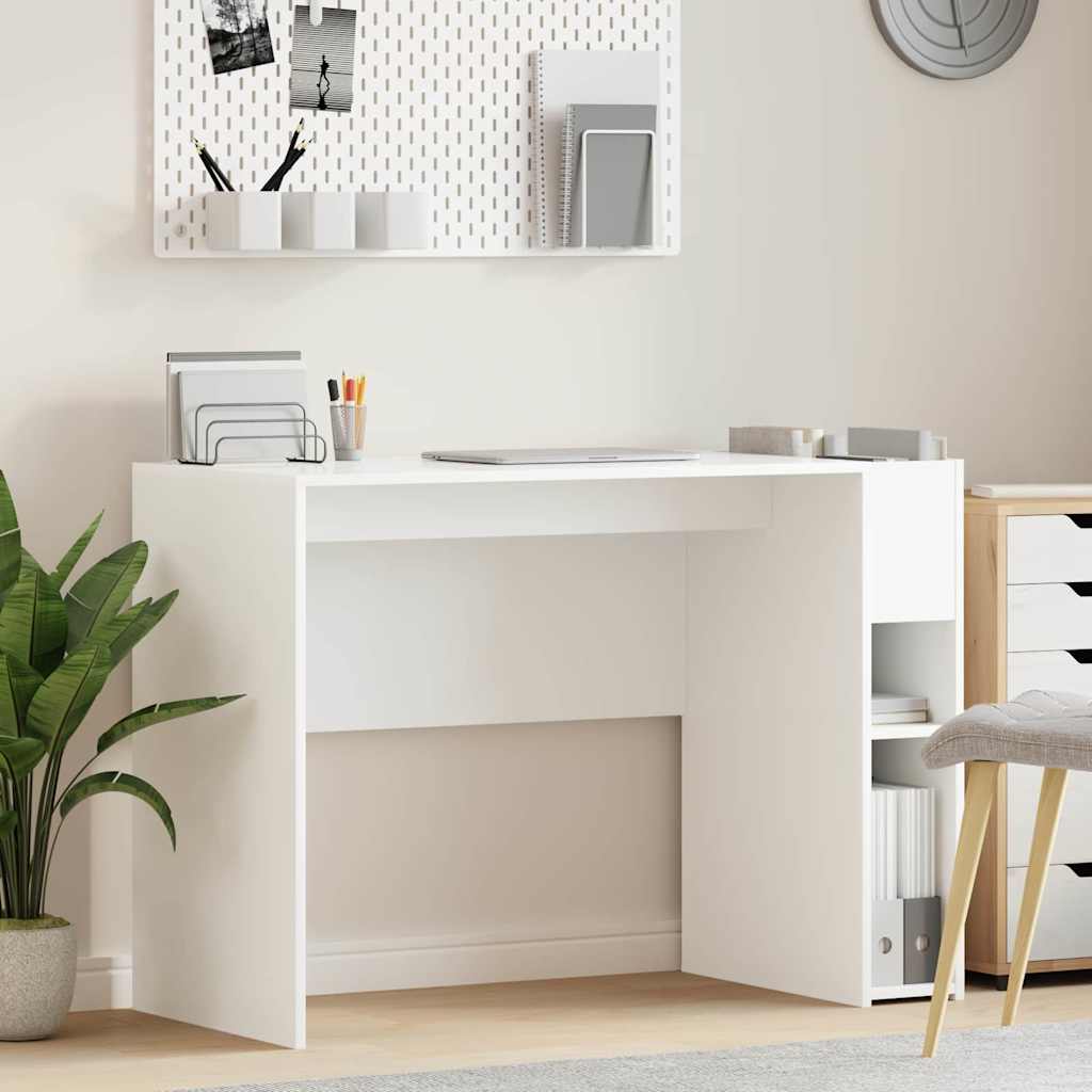 vidaXL Desk White Engineered Wood 109 x 50 x 78 cm 1