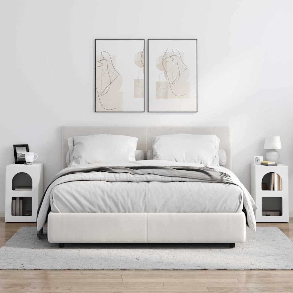 vidaXL Bedside Table ELST 2 pcs White 29.5 x 33.5 x 50 cm 4