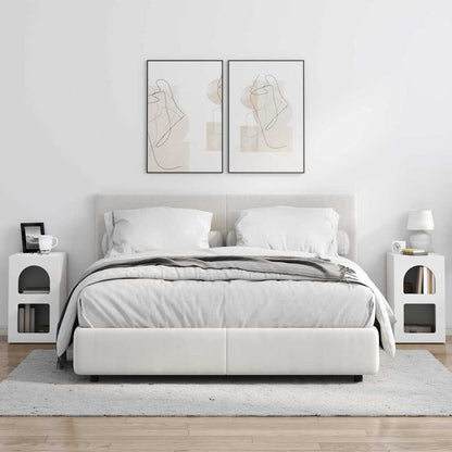 vidaXL Bedside Table ELST 2 pcs White 29.5 x 33.5 x 50 cm 4