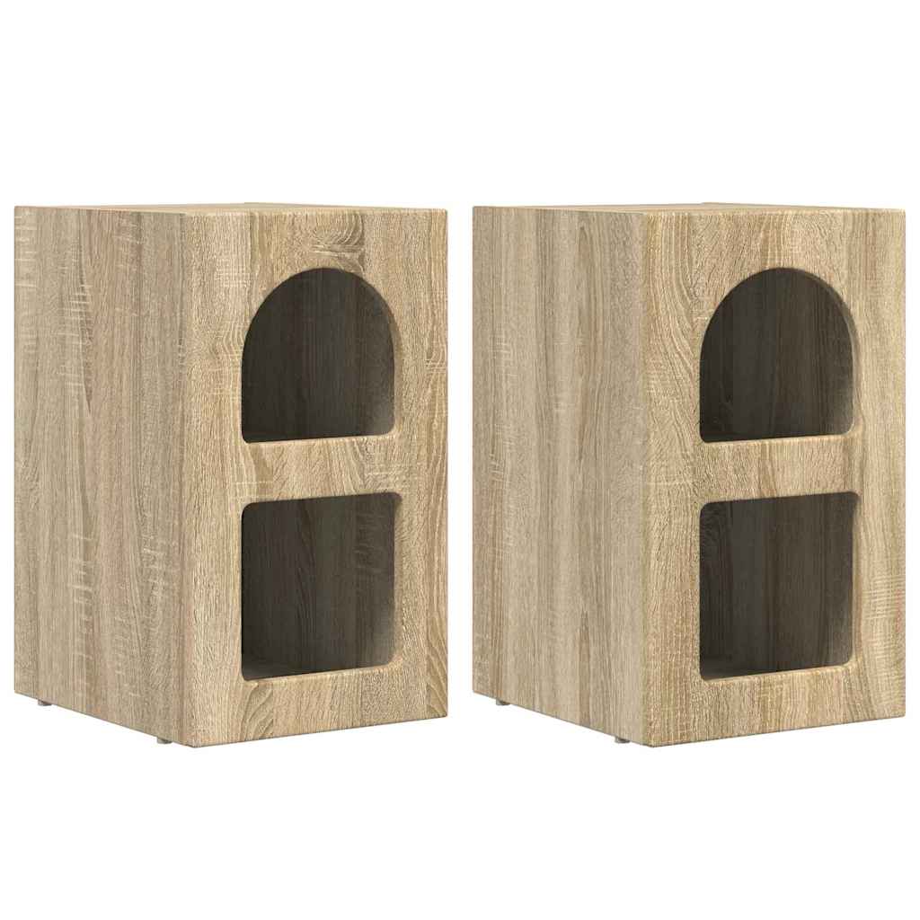 vidaXL Bedside Table ELST 2 pcs Sonoma Oak 29.5 x 33.5 x 50 cm 2