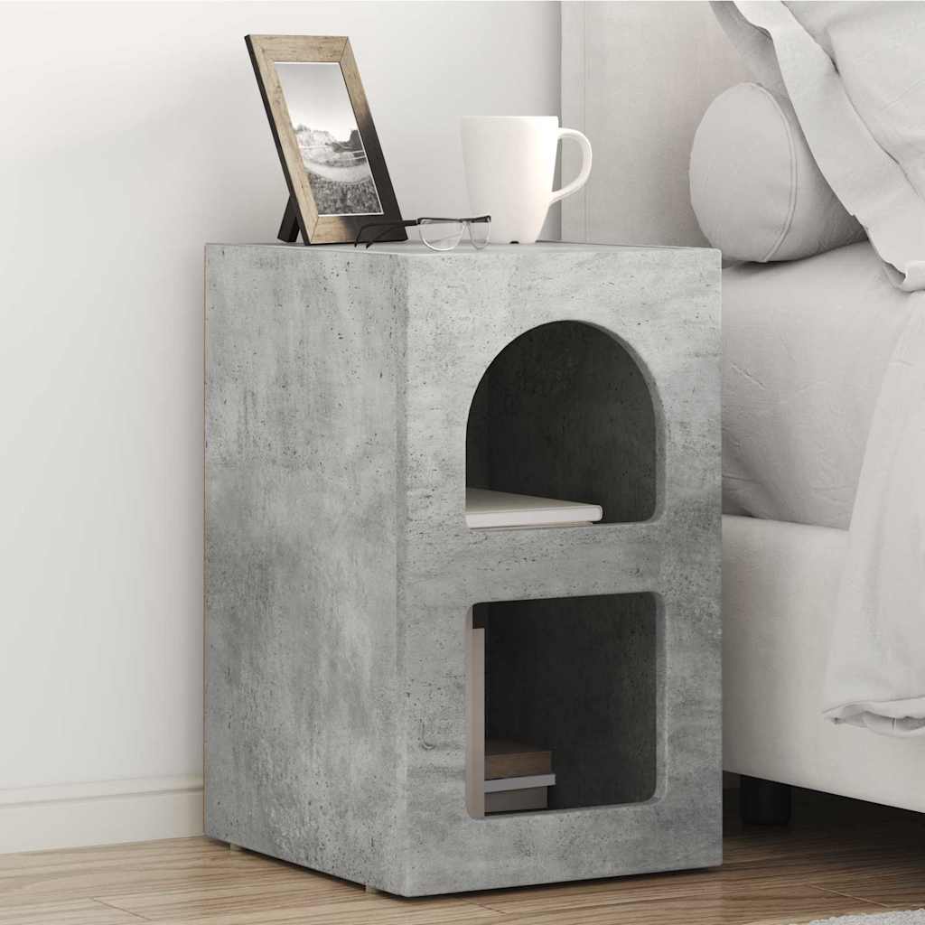 vidaXL Bedside Table ELST 2 pcs Concrete Grey 29.5 x 33.5 x 50 cm 1