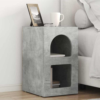 vidaXL Bedside Table ELST 2 pcs Concrete Grey 29.5 x 33.5 x 50 cm 1