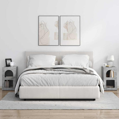 vidaXL Bedside Table ELST 2 pcs Concrete Grey 29.5 x 33.5 x 50 cm 4