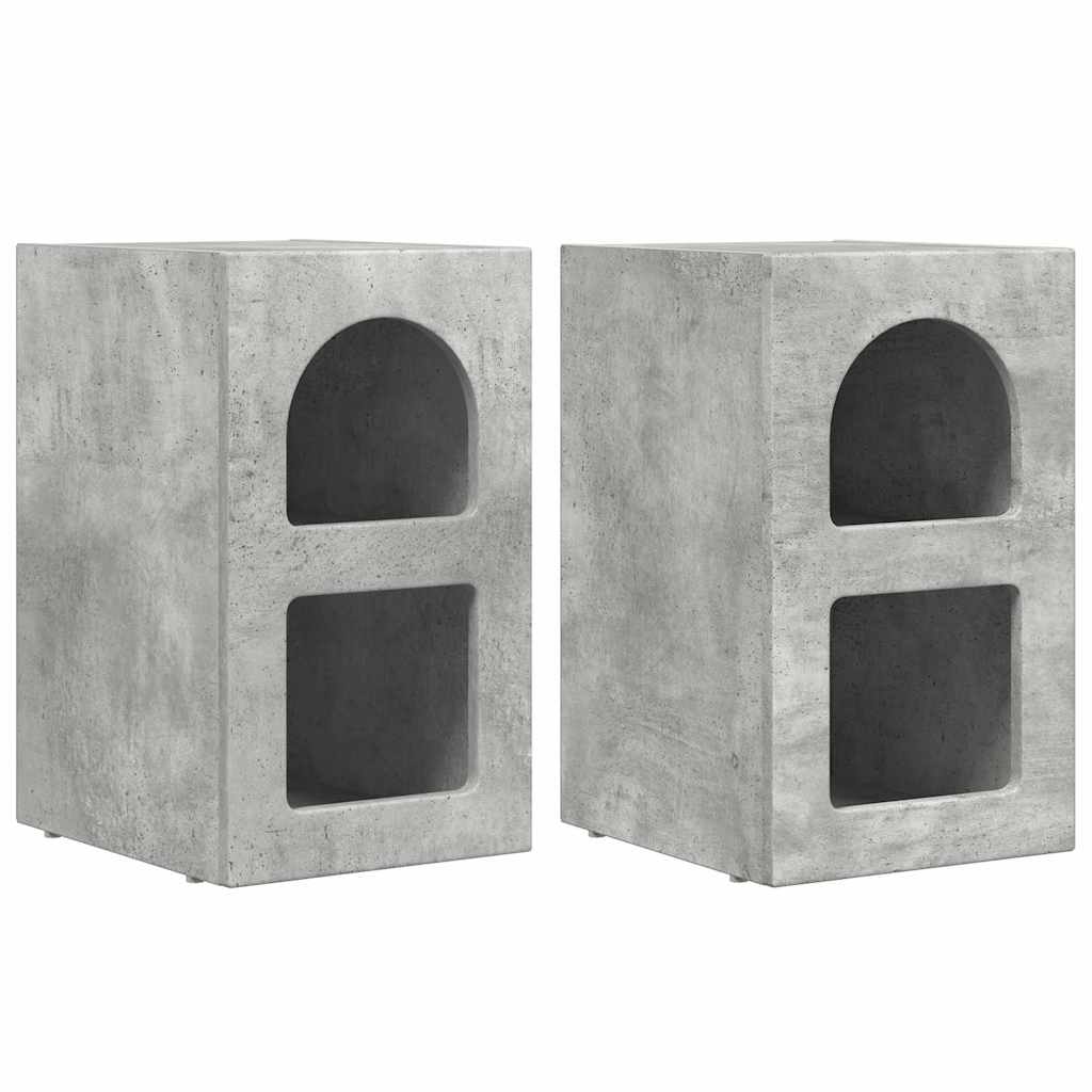 vidaXL Bedside Table ELST 2 pcs Concrete Grey 29.5 x 33.5 x 50 cm 2