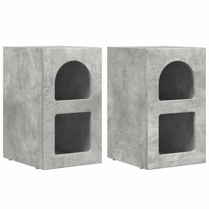vidaXL Bedside Table ELST 2 pcs Concrete Grey 29.5 x 33.5 x 50 cm 2