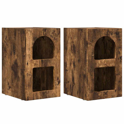 vidaXL Bedside Table ELST 2 pcs Smoked Oak 29.5 x 33.5 x 50 cm 2