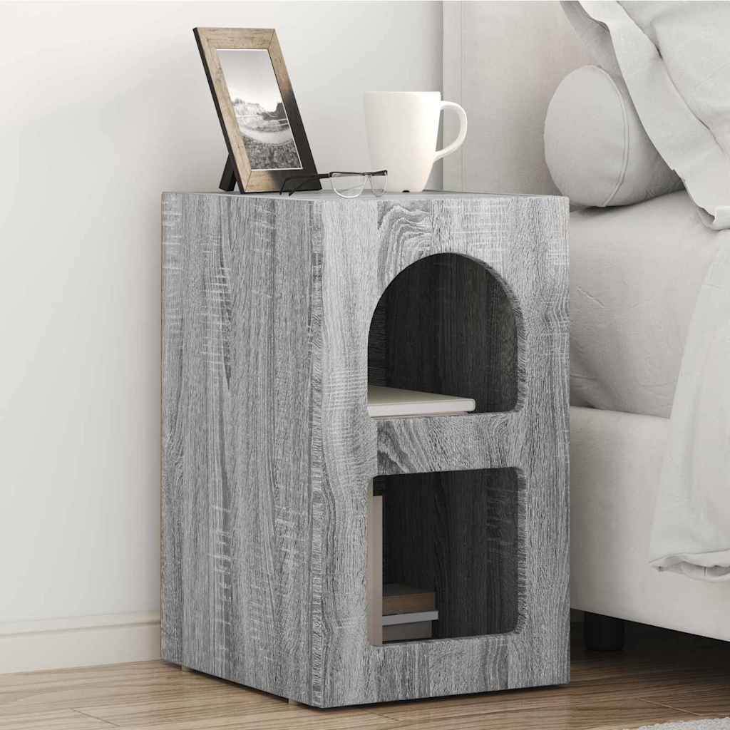 vidaXL Bedside Table ELST 2 pcs Grey Sonoma 29.5 x 33.5 x 50 cm 1