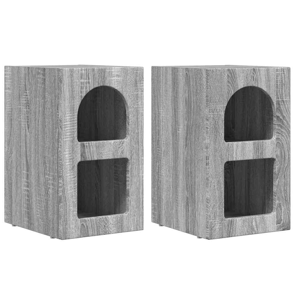vidaXL Bedside Table ELST 2 pcs Grey Sonoma 29.5 x 33.5 x 50 cm 2