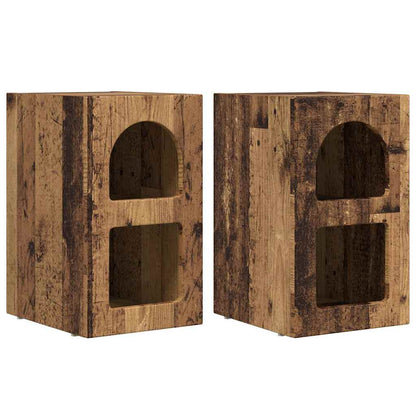 vidaXL Bedside Table ELST 2 pcs Old Wood 29.5 x 33.5 x 50 cm 2