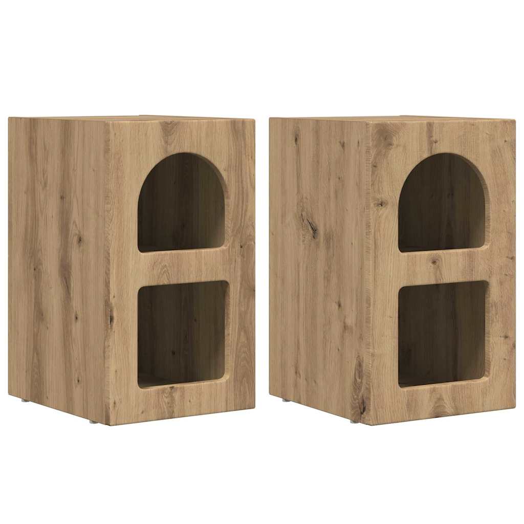 vidaXL Bedside Table ELST 2 pcs Artisan Oak 29.5 x 33.5 x 50 cm 2