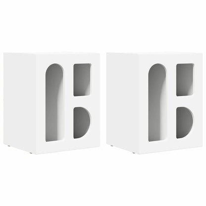 vidaXL Bedside Table ELST 2 pcs White 40 x 35 x 50 cm Engineered Wood 2