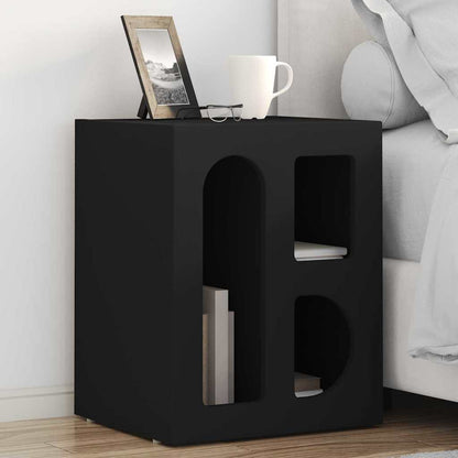 vidaXL Bedside Table ELST Black 40 x 35 x 50 cm Engineered Wood 1