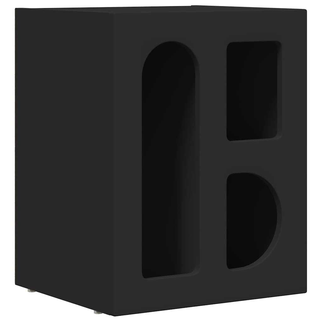 vidaXL Bedside Table ELST Black 40 x 35 x 50 cm Engineered Wood 2