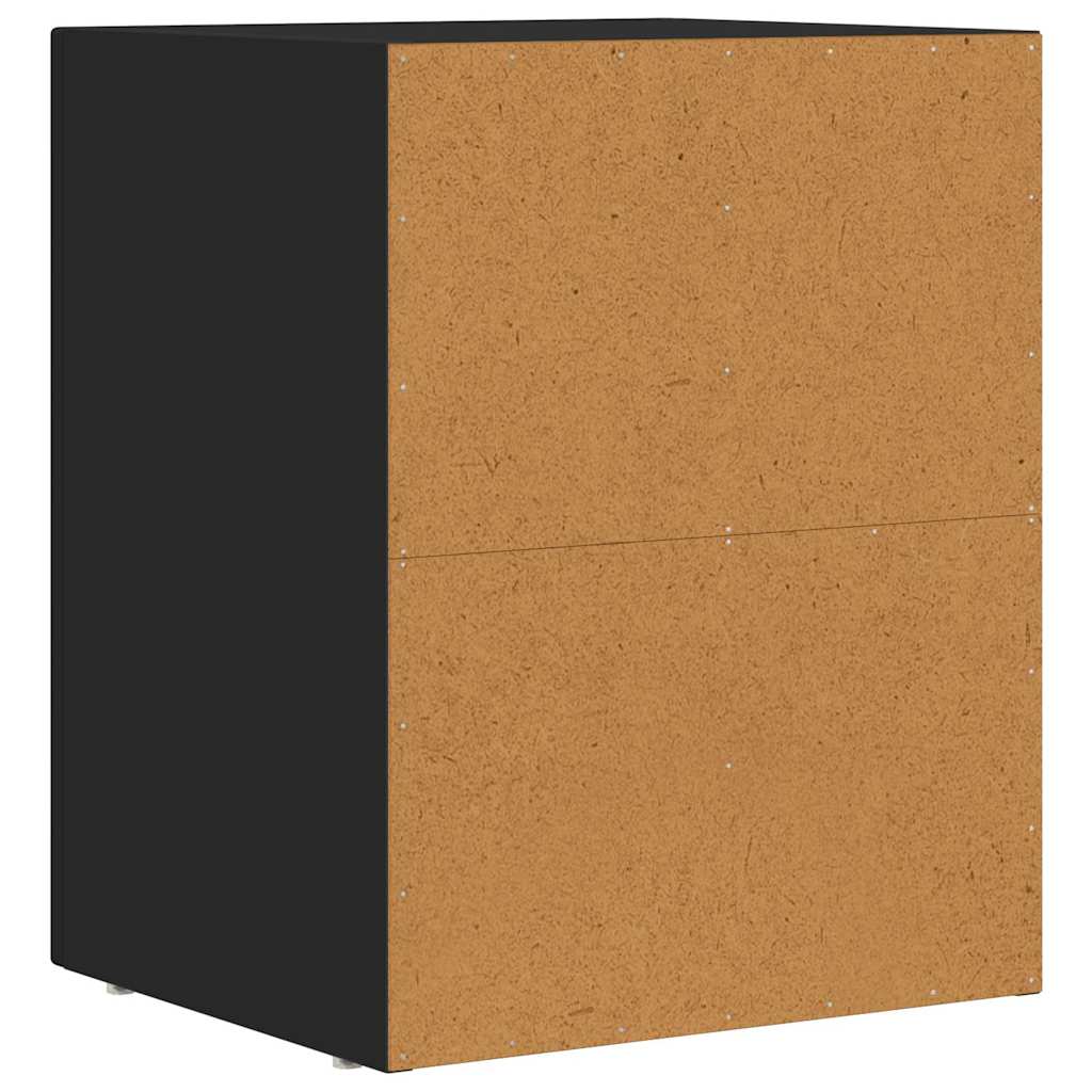 vidaXL Bedside Table ELST Black 40 x 35 x 50 cm Engineered Wood 6