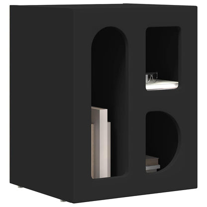 vidaXL Bedside Table ELST Black 40 x 35 x 50 cm Engineered Wood 3