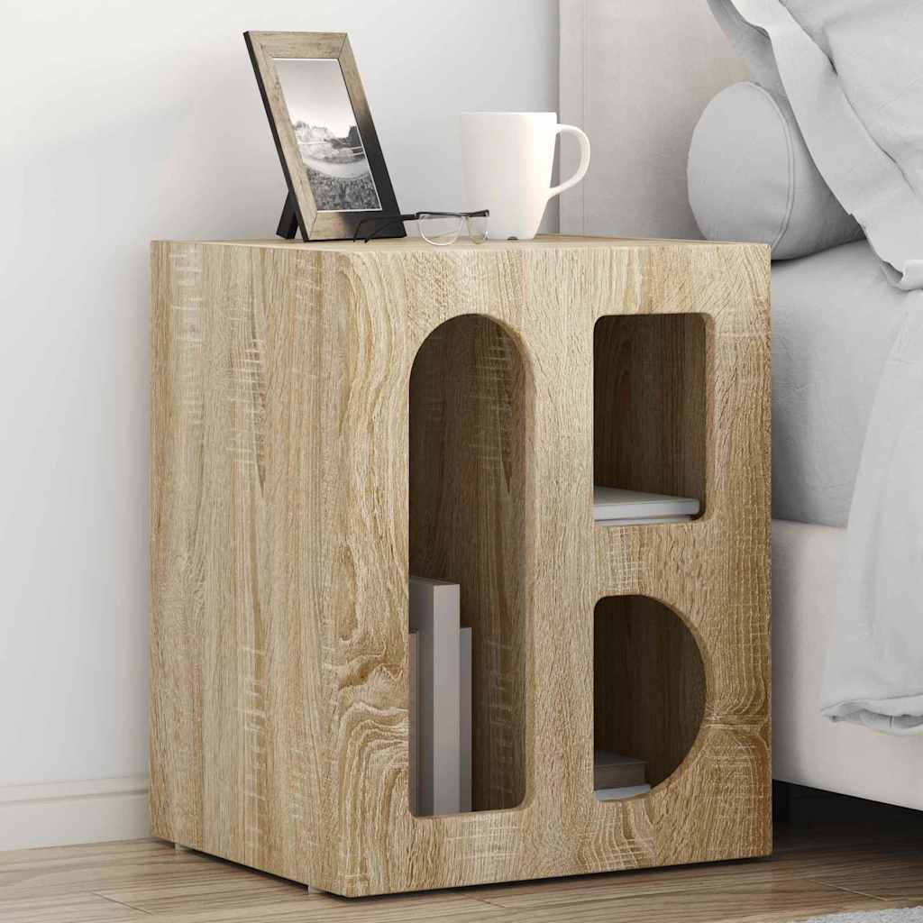 vidaXL Bedside Table ELST Sonoma Oak 40 x 35 x 50 cm Engineered Wood 1