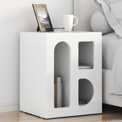 vidaXL Bedside Table ELST High Gloss White 40 x 35 x 50 cm 1