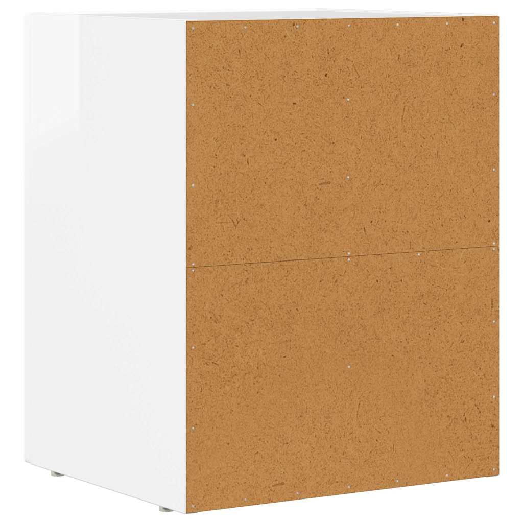 vidaXL Bedside Table ELST High Gloss White 40 x 35 x 50 cm 6