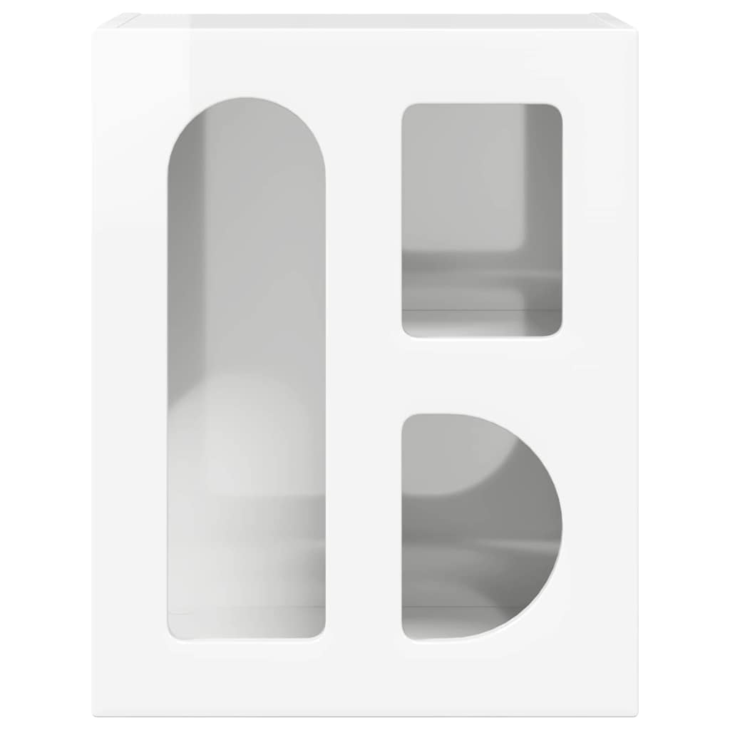 vidaXL Bedside Table ELST High Gloss White 40 x 35 x 50 cm 4