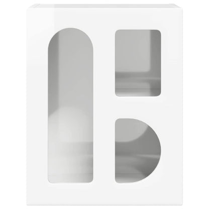 vidaXL Bedside Table ELST High Gloss White 40 x 35 x 50 cm 4