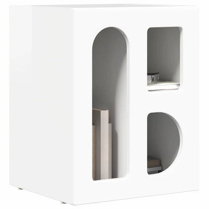 vidaXL Bedside Table ELST High Gloss White 40 x 35 x 50 cm 3