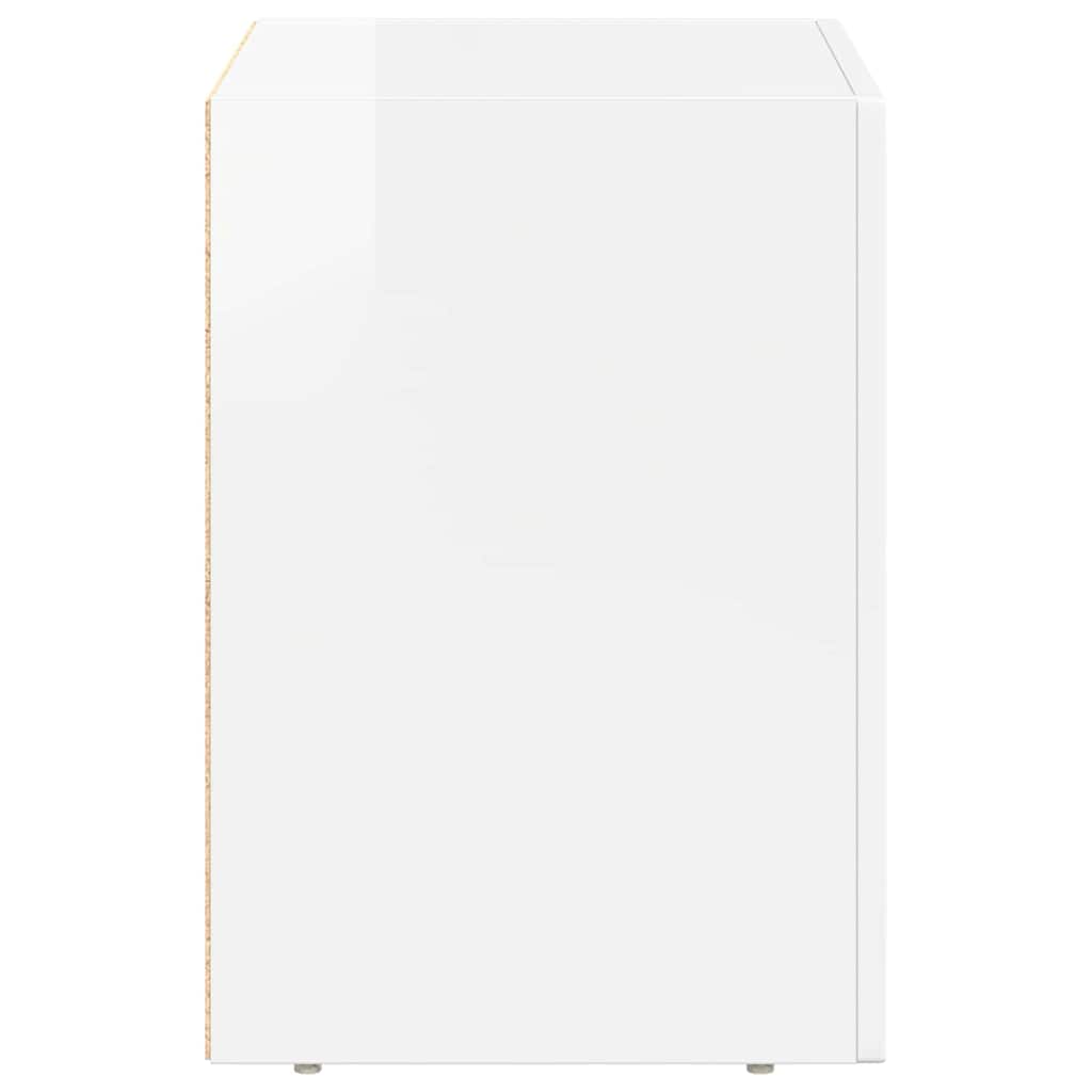vidaXL Bedside Table ELST High Gloss White 40 x 35 x 50 cm 5
