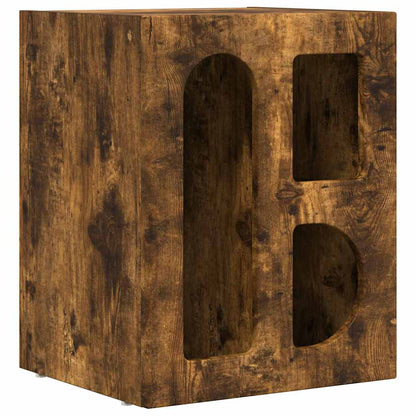 vidaXL Bedside Table ELST Smoked Oak 40 x 35 x 50 cm Engineered Wood 2