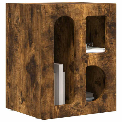 vidaXL Bedside Table ELST Smoked Oak 40 x 35 x 50 cm Engineered Wood 3