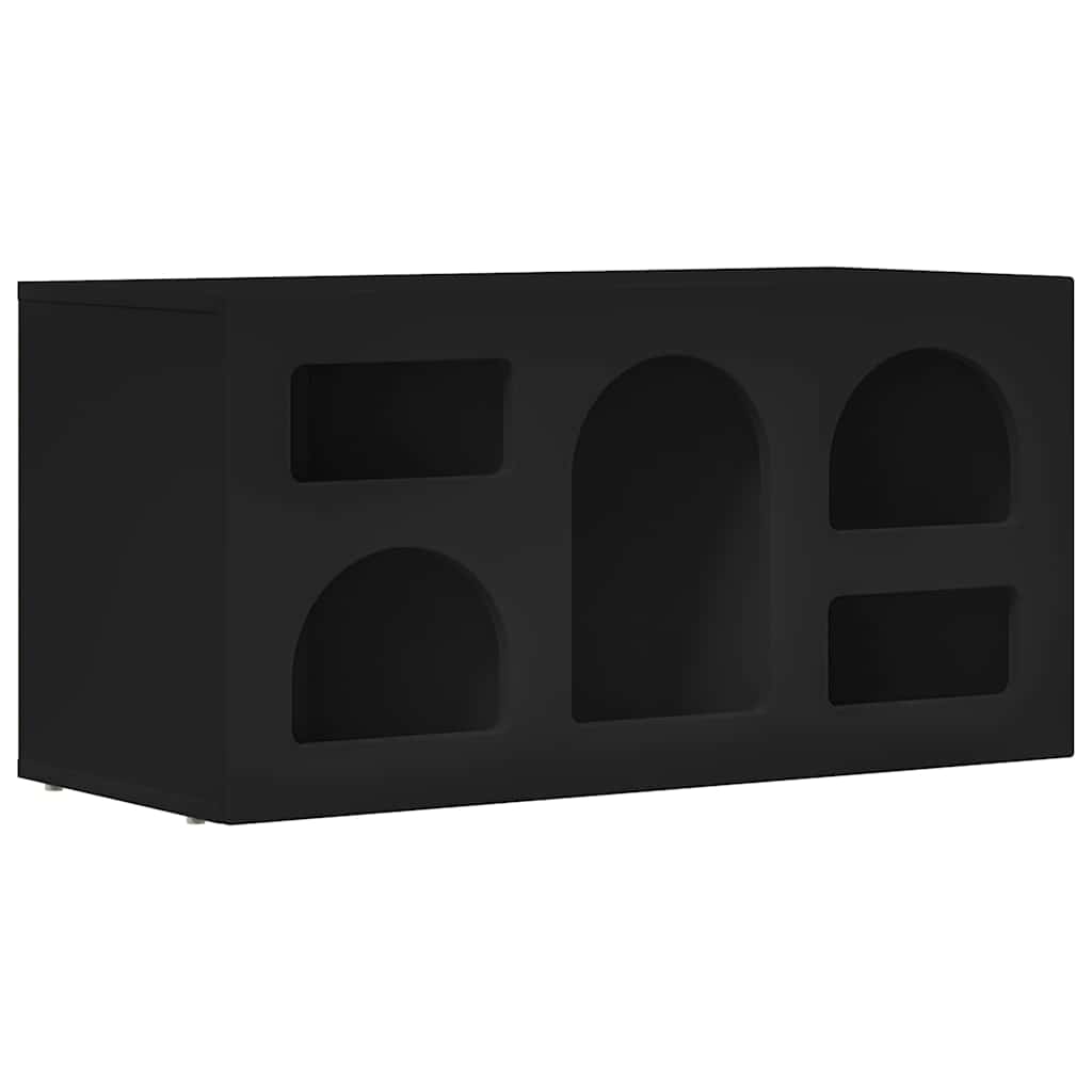 TV Cabinet ELST 80 x 35 x 40 cm Engineered Wood Black