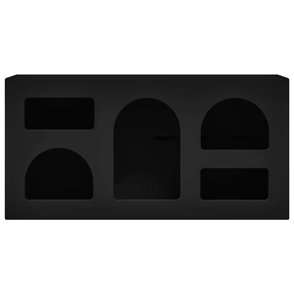 vidaXL TV Cabinet ELST 80 x 35 x 40 cm Black Engineered Wood 5