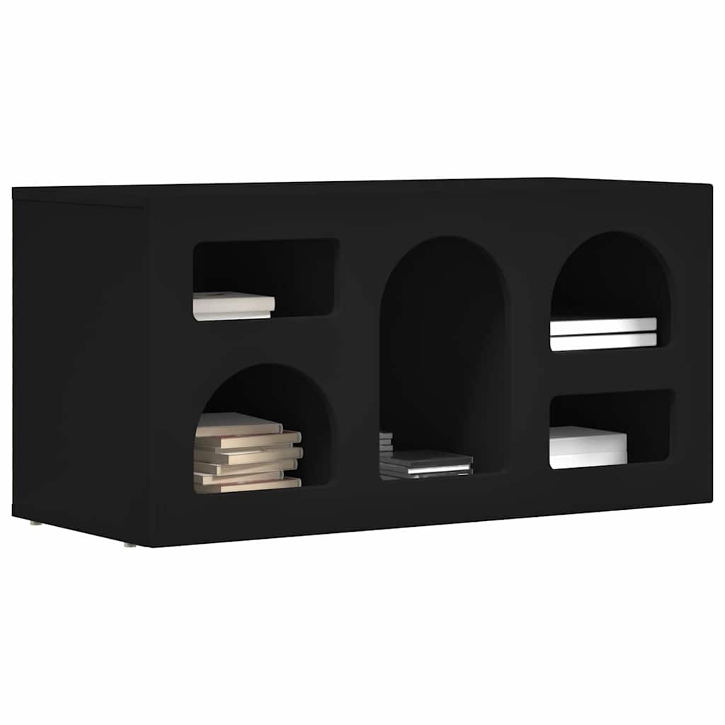 vidaXL TV Cabinet ELST 80 x 35 x 40 cm Black Engineered Wood 3