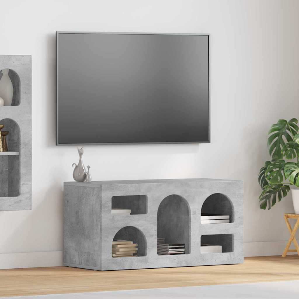 vidaXL TV Cabinet ELST 80 x 35 x 40 cm Concrete Grey Engineered Wood 1
