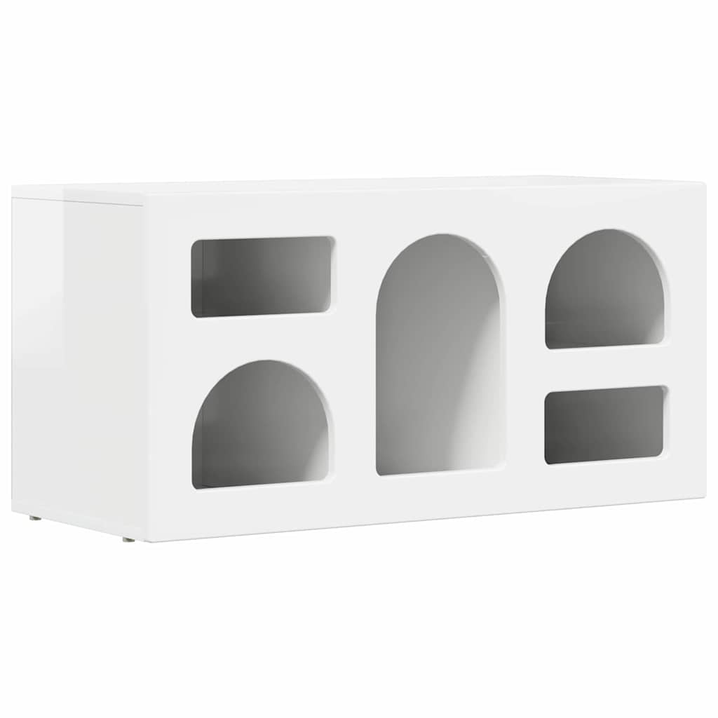 TV Cabinet ELST 80 x 35 x 40 cm Engineered Wood High gloss white