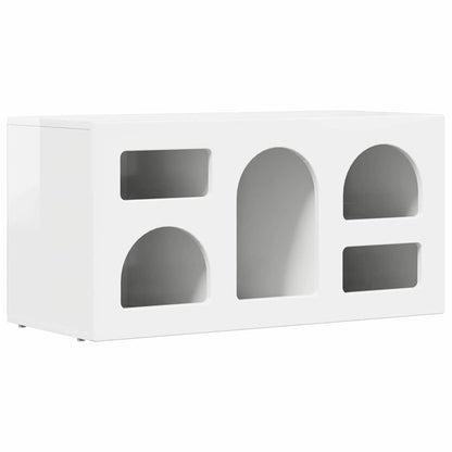 TV Cabinet ELST 80 x 35 x 40 cm Engineered Wood High gloss white