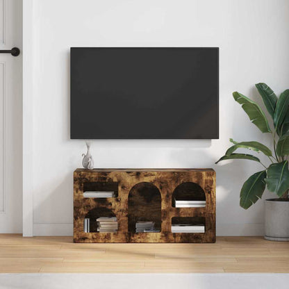 vidaXL TV Cabinet ELST 80 x 35 x 40 cm Smoked Oak Engineered Wood 4